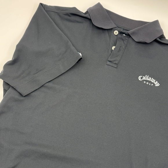 Callaway Mens Classic Golf Black Polo Shirt Large Breathable Performance - Picture 9 of 11